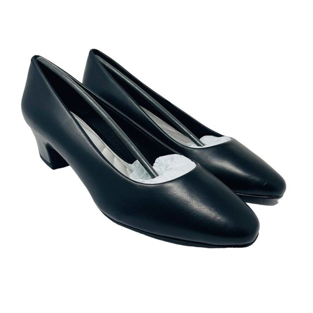 New Easy Street Womans Sz 9M Heel Prim Cushioned Pumps Black NIB‎